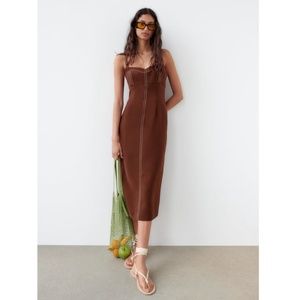 Zara Contrast Topstitched Tube Dress
